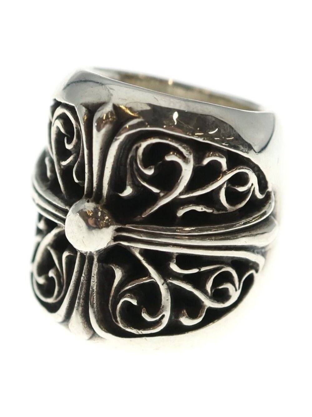 Chrome Hearts Classic Oval Cross Ring Silver